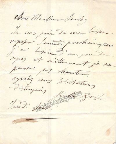 Grisi, Giulia - Autograph Note Signed