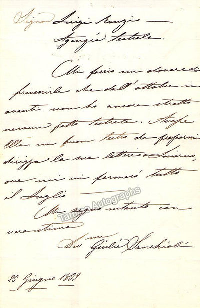Sanchioli, Giulia - Autograph Letter Signed 1859