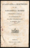 I Capuletti e I Montecchi - Early Program-Libretto Verona 1832
