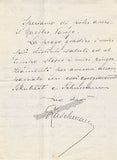 Kaschmann, Giuseppe - Autograph Letter Signed 1913