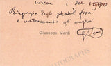 Verdi, Giuseppe - Signed Personal Card