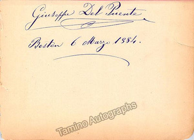 Del Puente, Giuseppe - Autograph Note Signed 1884