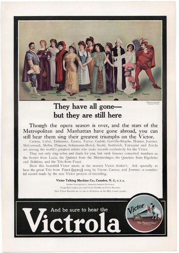 Golden Age Singers - Victrola Vintage Ad 1910