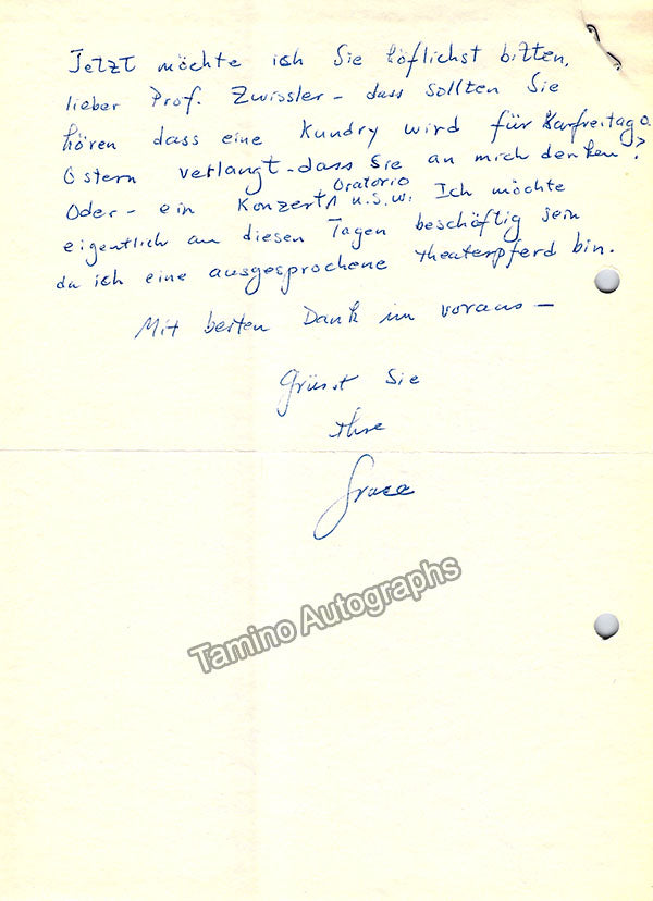 Opera Singers 1950s and 60s - Lot of Autograph Letters Signed + Typed ...