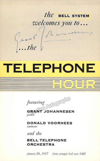 Johannesen, Grant - Signed Program 1957
