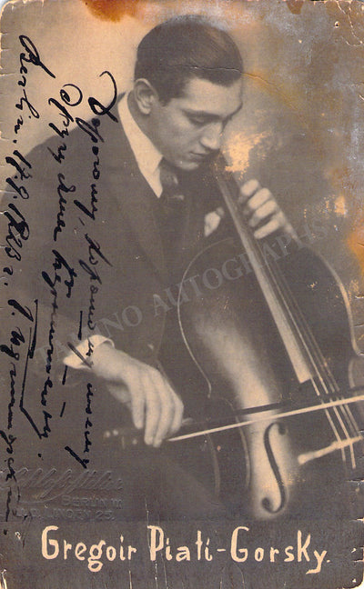 Piatigorsky, Gregor - Signed Photograph 1923