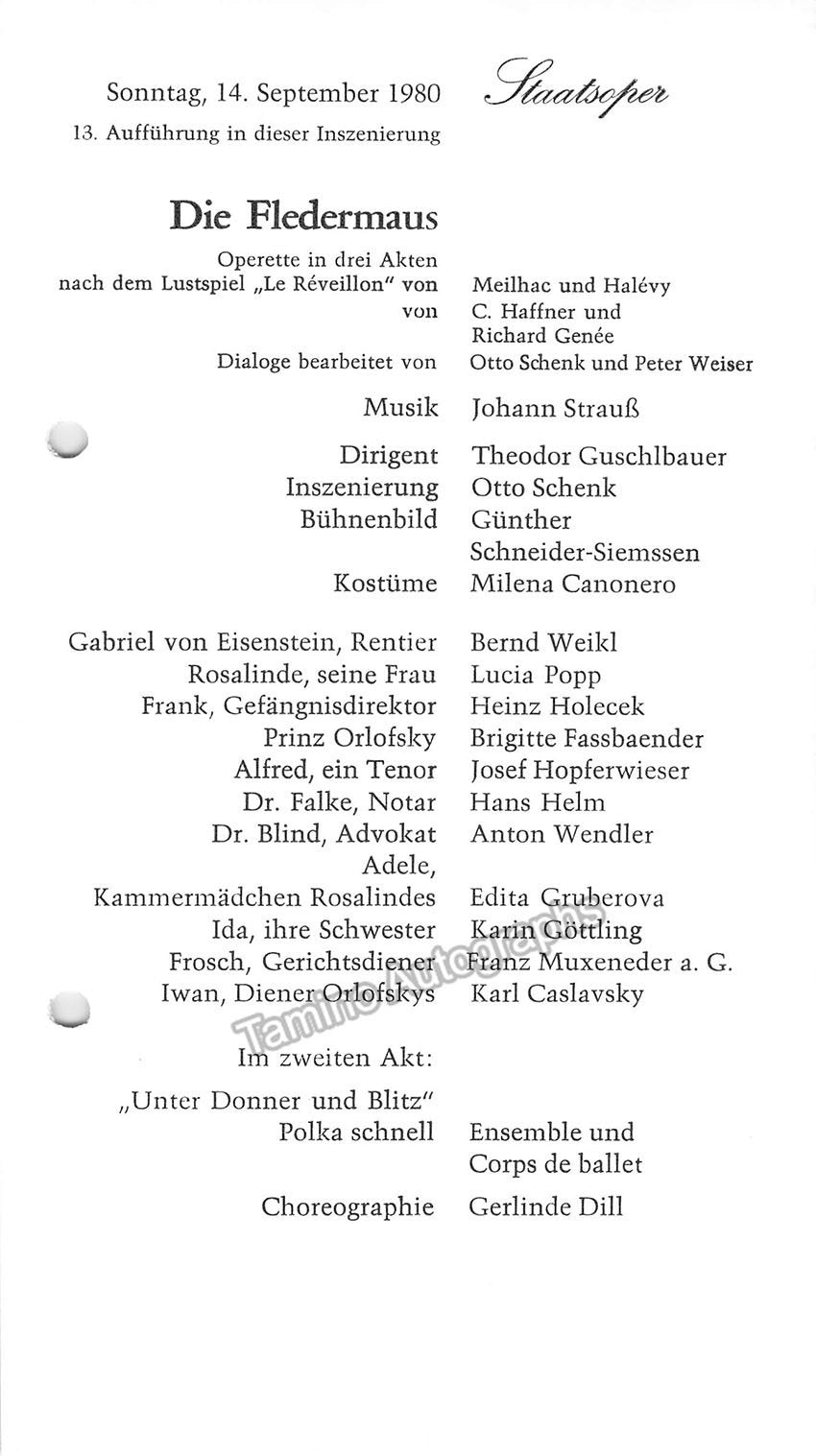 Vienna State Opera - Lot of 10 Signed Programs 1979-1981 - Tamino