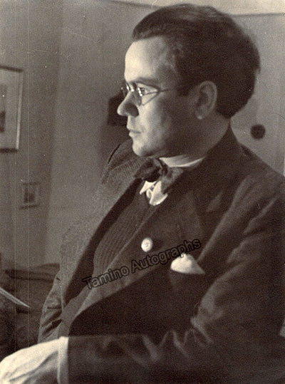 Schlemm, Gustav Adolf - Autograph Music Quote Signed on Photo 1936