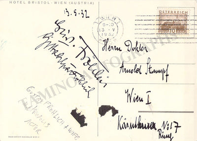 Frohlich, Gustav - Signed Postcard 1932