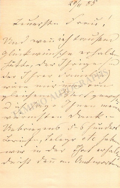 Graef, Gustav - Autograph Letter Signed and Card