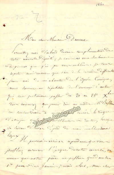 Roger, Gustave - 2 Autograph Letters Signed