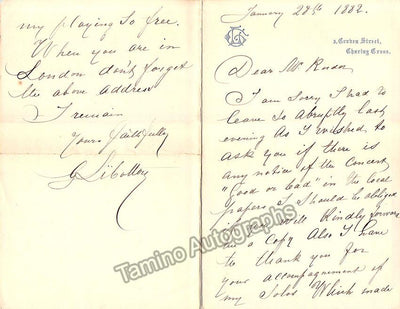 Libotton, Gustave - Autograph Letter Signed 1882