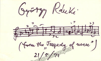 Ranki, Gyorgy - Autograph Music Quote Signed 1971