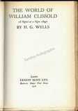 Wells, H.G. - Signed Book The World of William Clissold