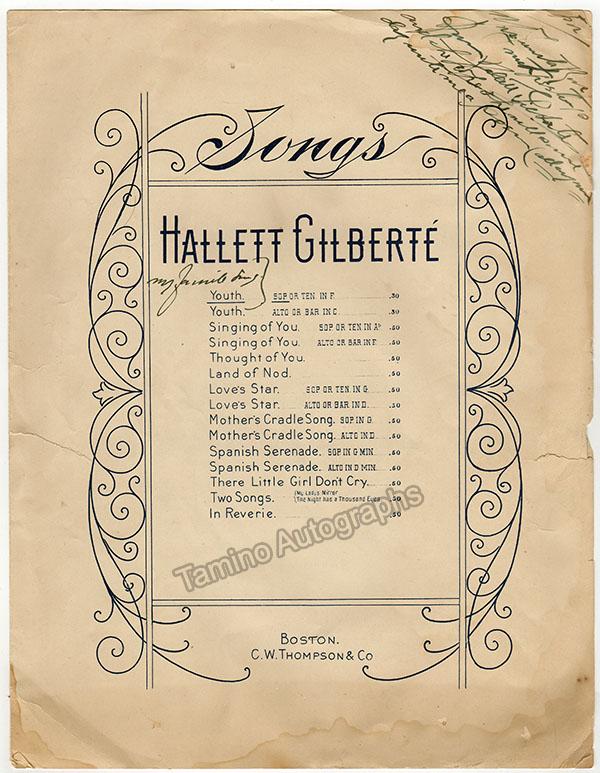 Gilberté, Hallett - Signed Score - Tamino