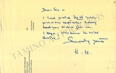 Hotter, Hans - Signed Page