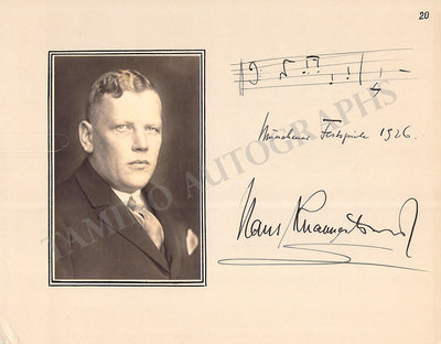 Knappertsbusch, Hans - Autograph Music Quote Signed & Photo