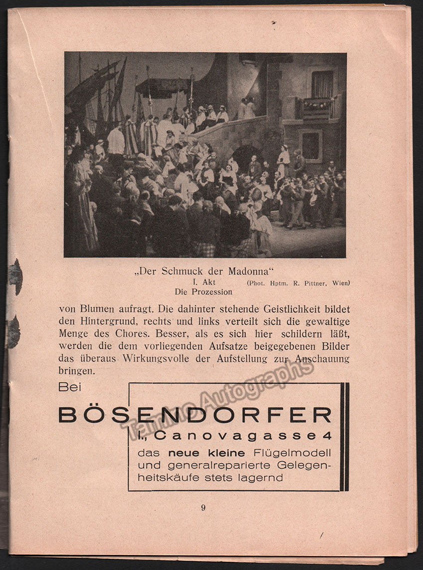 Knappertsbusch, Hans - Program Lot Vienna Opera 1936-1939 - Tamino