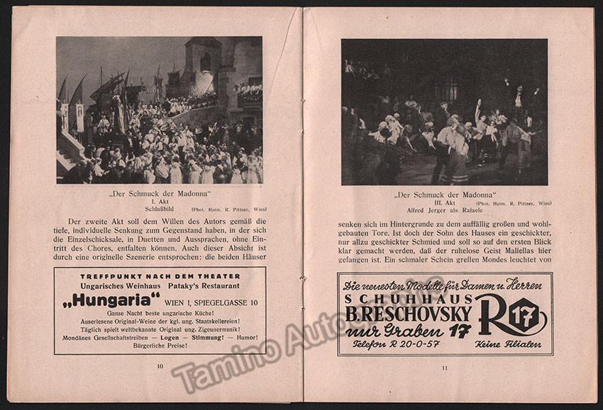Knappertsbusch, Hans - Program Lot Vienna Opera 1936-1939 - Tamino