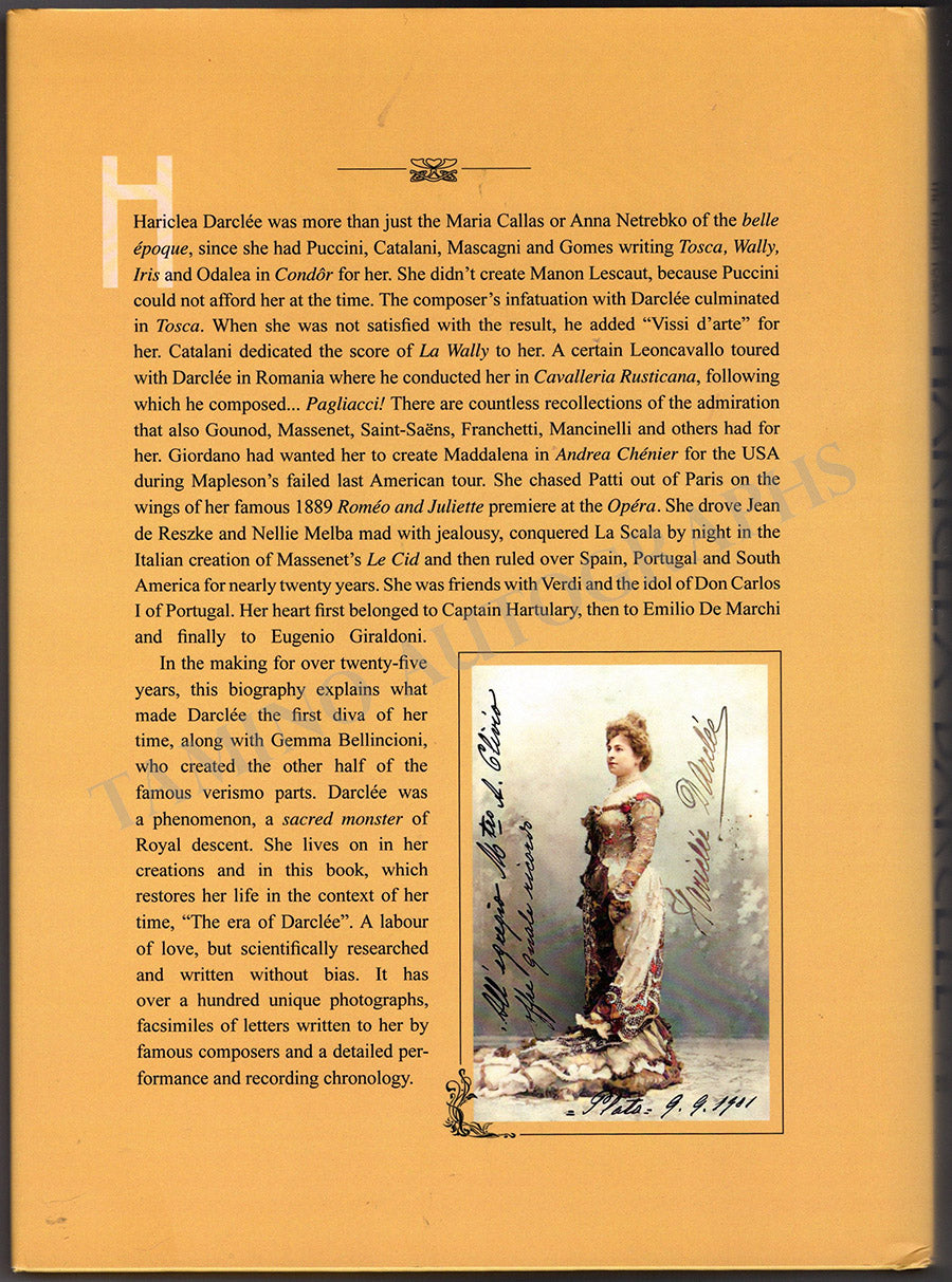 Seghers, Rene - Signed Book "Hariclea Darclee: The Life & Times of the First Tosca"