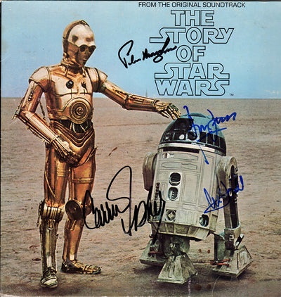 Fisher, Carrie - Harrison, Ford - Hamill, Mark - Mayhew, Peter - Signed LP Record Starwars