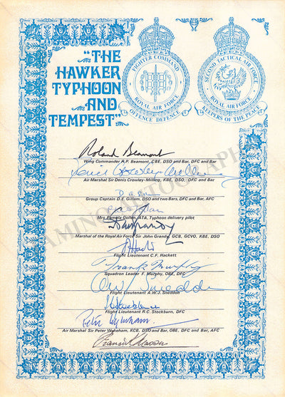The Hawker Typhoon & Tempest - Signed Crew Card