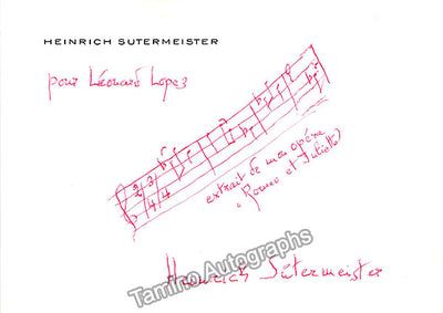 Sutermeister, Heinrich - Autograph Music Quote Signed