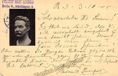 Grunfeld, Heinrich - Autograph Note Signed 1905