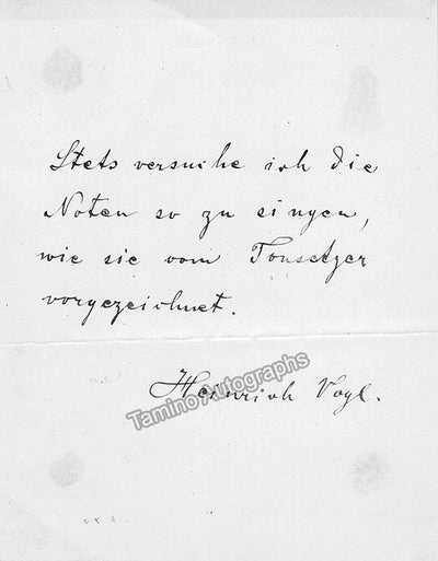 Vogl, Heinrich - Autograph Note Signed