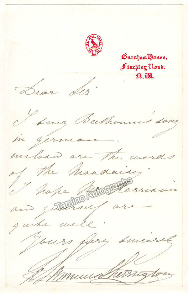 Lemmens-Sherrington, Helen - Autograph Note Signed