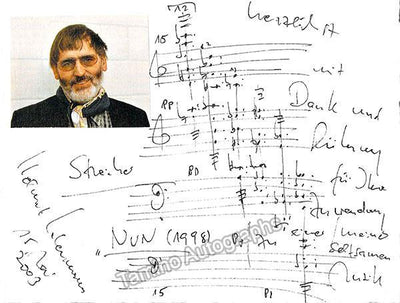 Lachenmann, Helmut - Autograph Music Quote with Photograph 2003