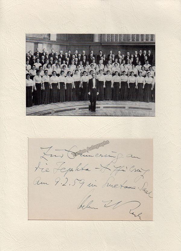 Koch, Helmuth - Autograph Note Signed 1959