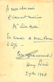 Fevrier, Henri - Signed Photograph 1948