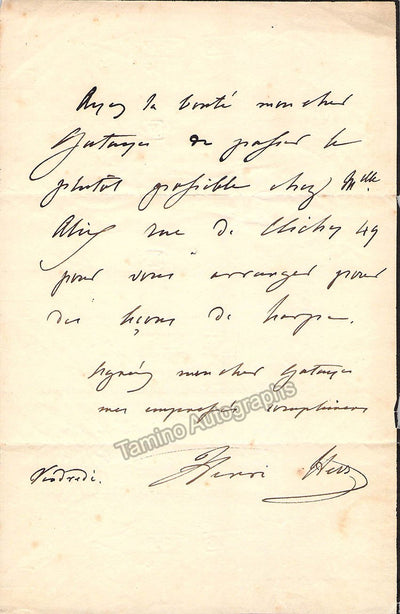 Herz, Henri - Autograph Note Signed