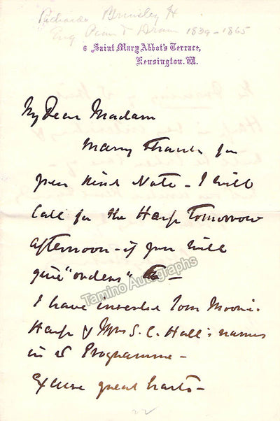 Richards, Henry Brinley - Autograph Letter Signed