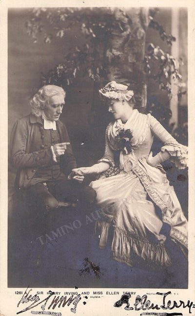 Irving, Henry - Terry, Hellen - Double Signed Photo & 2 Autograph Notes Signed