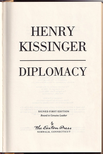 Kissinger, Henry - Signed Book "Diplomacy"