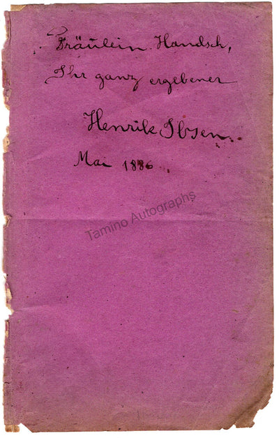 Ibsen, Henrik - Signed Album Page 1886