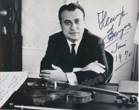 Szeryng, Henryk Signed photo with violin
