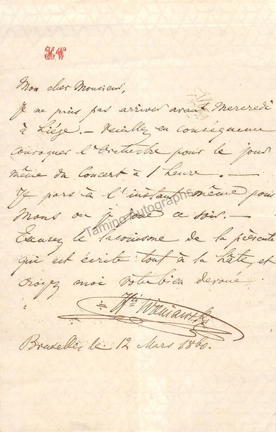 Wieniawski, Henryk & Jozef - Set of 2 Autograph Letters Signed 1860 & 1894