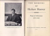 Hoover, Herbert - Signed Book "The Memoirs of Herbert Hoover - Years of Adventure 1874-1920"