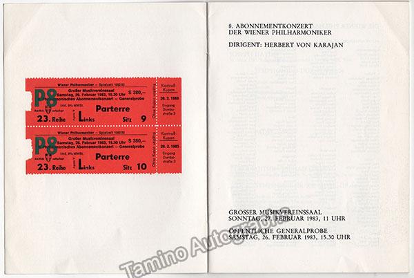 Karajan, Herbert von - Signed Program Vienna 1983 - Tamino