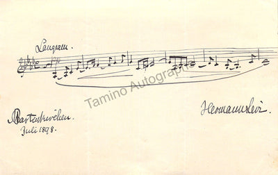 Levi, Hermann - Autograph Music Quote from Parsifal 1898