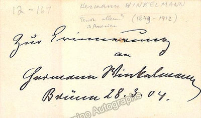 Winkelmann, Hermann - Signed Card 1904