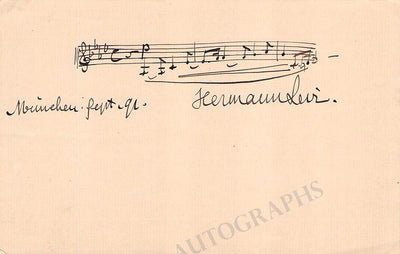 Levi, Hermann - Autograph Music Quote Signed 1891