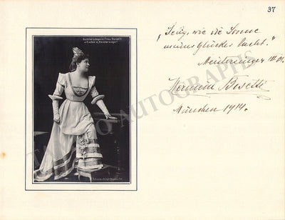 Bosetti, Hermine - Signed Album Page + Photograph 1914