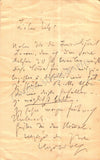 Wolf, Hugo - Autograph Letter Signed 1890