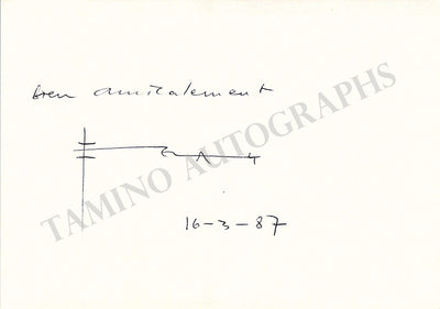 Xenakis, Iannis - Signed Card 1987