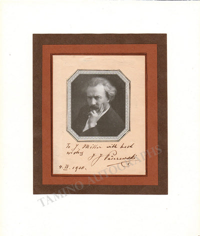 Paderewski, Ignaz - Signed Album Page 1930