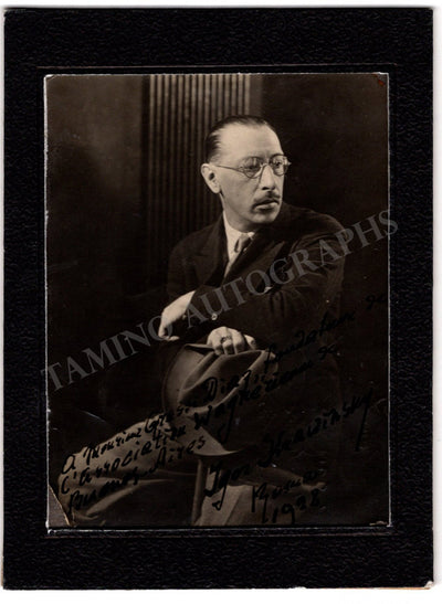 Stravinsky, Igor - Signed Photograph 1928